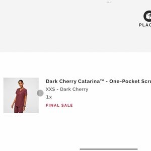 Figs dark cherry Scrub set Zamora joggers catering top